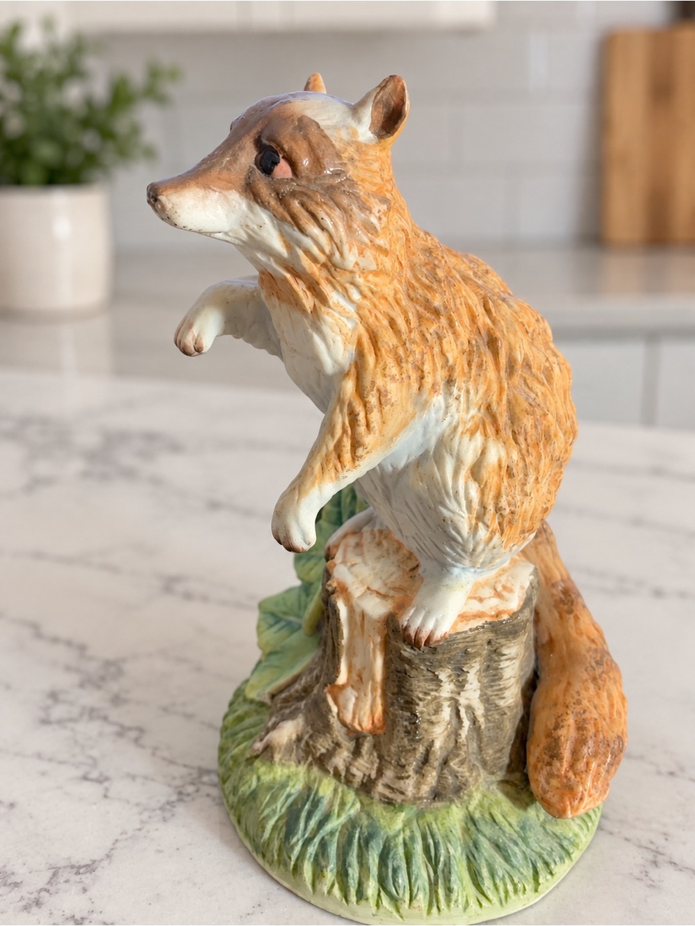Vintage Angeline Original Hand-Painted Squirrel Figurine Taiwan Woodland Decor